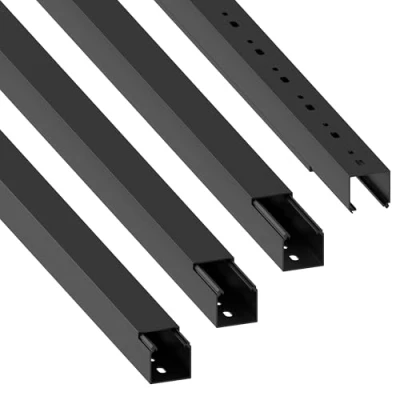 Abbildung von Habengut Kabelkanal (mit Montagelochung im Boden) 40x40 mm aus PVC, Farbe: Schwarz, Länge 4 m (4 x 1 Länge)