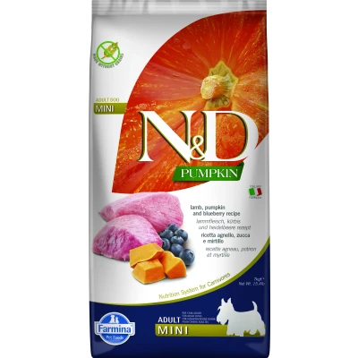 Abbildung von N&amp;D Pumpkin DOG Adult Mini Lamm &amp; Heidelbeere varianten 7 kg