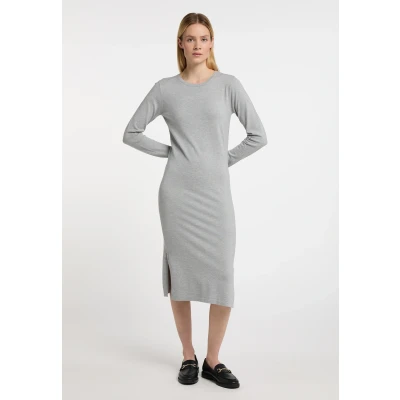Abbildung von Dreimaster Strickkleid Damen Grau Melange