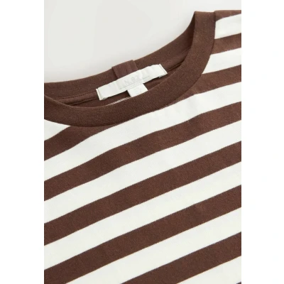 Abbildung von Next Regular FIT Corded Heavyweight Tshirt print, Damen, Größe: 34, Chocolate brown stripe