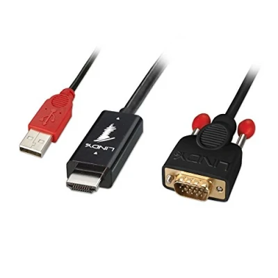 Abbildung von LINDY 41456 2m HDMI an VGA Kabel, Schwarz