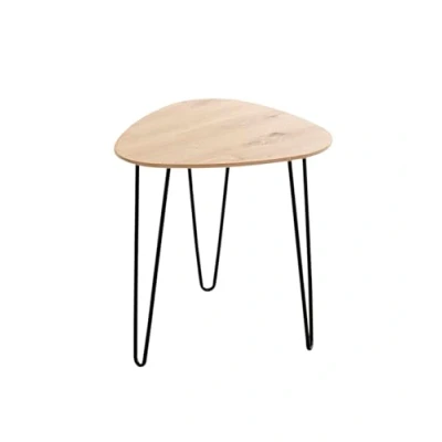 Abbildung von HAKU Möbel Beistelltisch Eiche, schwarz, MDF, Metall Maße: B 40 cm x H 43 T cm, Style: Modern
