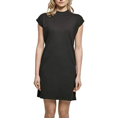 Abbildung von Build Your Brand Damen Ladies Turtle Extended Shoulder Casual Dress, Schwarz, XL EU