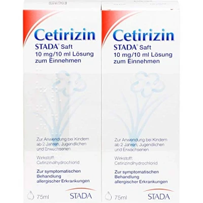Abbildung von Cetirizin STADA Saft 10mg/10ml Lösung zum Einnehmen bei Allergien 150 ml