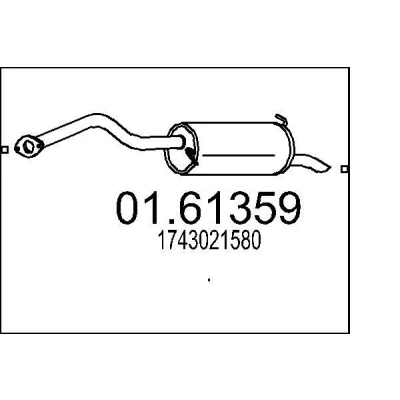 Abbildung von MTS 01.61359 Endschalldämpfer 1350 TOYOTA: Prius II Liftback