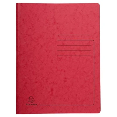 Abbildung von Exacompta Ref. 240225E Karton mit 25 Heftmappen aus Glanzkarton 355 g/m² bedruckter Deckel FSC® zertifizierter Mappe Maße 24 x 32 cm für DIN A4 rot