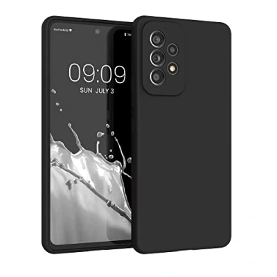 Abbildung von kwmobile Hülle kompatibel mit Samsung Galaxy A53 5G Silikon Handy Case Handyhülle weiche Oberfläche kabelloses Laden Schwarz