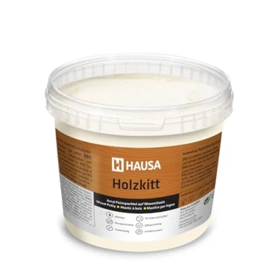Abbildung von HAUSA Holzkitt 1 kg Esche Holzspachtelmasse, Kitt für Holz, Holzspachtel/Füllmasse zum Reparieren von Holzschäden gebrauchsfertig ausgezeichnete Füllkraft schnelltrocknend rissbeständig