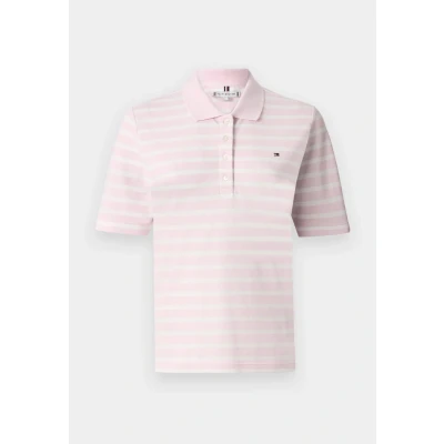 Abbildung von Tommy Hilfiger Poloshirt, Damen, Größe: XXS, Classic pink/ecru