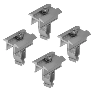 Abbildung von Avoltik Solarmodul Halterung 4x Mittelklemme mit Aluminiumlegierung für Höhe 30mm 45mm I Befestigung PV Anlagen Korrosionsbeständig EASY CLICK SYSTEM Silber