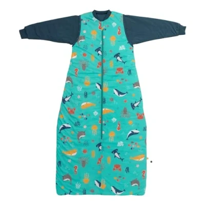 Abbildung von schlummersack Schlafsack Baby ganzjährig 90 cm Meerestiere Babyschlafsack mit Ärmel abnehmbar 2.5 Tog Ganzjahres Baumwolle