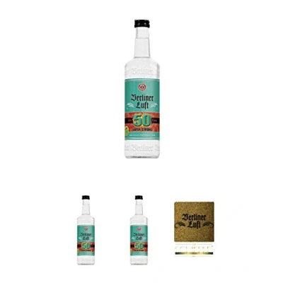 Abbildung von Berliner Luft SUPER STRONG 50% 0,7 Liter + Kork Glasuntersetzer&quot;Berliner Luft&quot; eckig ca. 9,5 cm Durchmesser