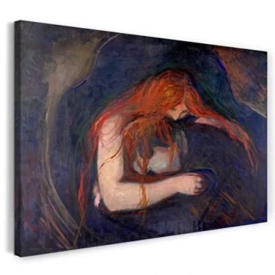 Abbildung von Printed Paintings Leinwand (120x80cm): Edward Munch Vampir (1895)