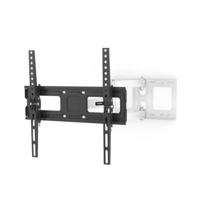 Abbildung von Hama TV Wandhalterung schwenkbar, neigbar, ausziehbar (TV 32 65 Zoll, VESA 100x100 bis 400x400, 35kg, mit fischer Dübeln und Bohrschablone) schwarz weiß