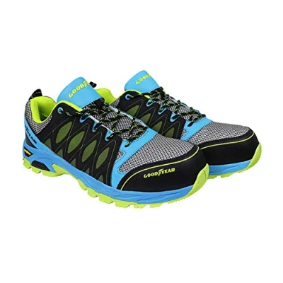 Abbildung von Goodyear Herren Metallfreie Arbeitssicherheit Trainer mit Non Metallic Stoffkappe S1p / SRA/HRO GYSHU1503_GRN/BLK, Schwarz Neongrün