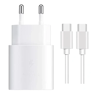 Abbildung von Schnellladegerät 25W Fast Charge Netzteil USB C Adapter XL 1.5M Ladekabel für Samsung Galaxy A55 AA54 A35 A34 A25 A24 A15 A14 A13 S24 S23 S22 S21 Tab A9 A9+ S9 S8 S7 Xcover 7 6 5