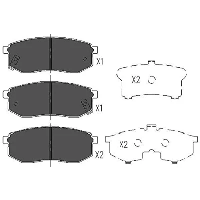 Abbildung von KAVO PARTS KBP 3013 Bremsbelagsatz mit akustischer Verschleißwarnung HYUNDAI: GALLOPER 2, Santamo