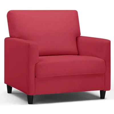 Abbildung von COMHOMA Relaxsessel Fernsehsessel TV Sessel Loungesessel Wohnzimmer Einzelsofa für Schlafzimmer, Leseecke Seitenstuhl mit Weicher Memory Schaum Loungesitz, Leinenbezug, Rot