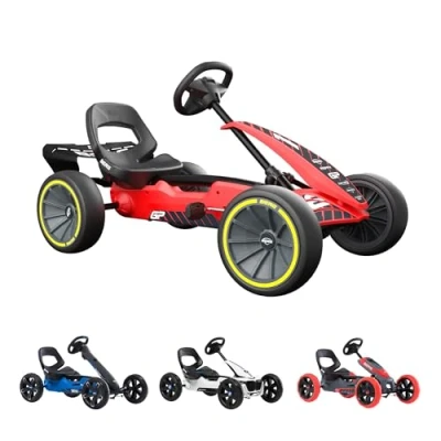 Abbildung von Gokart mit verstellbarem Sitz. Schaumreifen und Soundbox Reppy GP BERG