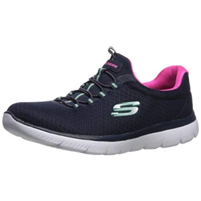 Abbildung von Skechers Damen Summits Sneaker, Navy Hot Pink, 37.5 EU