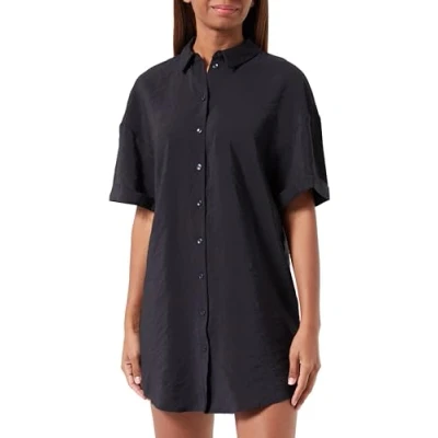 Abbildung von VERO MODA Women&#039;s VMQUEENY S/S Short Shirt Dress WVN GA Kleid, Black, L