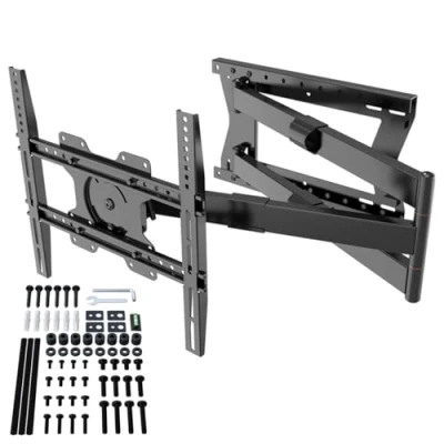 Abbildung von DQ WALLSUPPORT TV Wandhalterung mit 1200 mm extra langem Gelenkarm für 42 75 Zoll LCD/LED/OLED Flachbildschirm bis 40 kg. Schwenkbarer 90 rotierbar (Hercules Flex 2.0 VESA 400 120 cm)