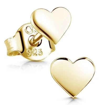Abbildung von Materia Paar Ohrstecker Damen Kinder Gold Herzen Liebe klein SO 260, Sterlingsilber, vergoldet