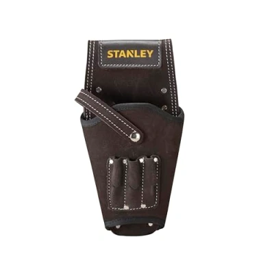 Abbildung von Stanley STST1 80118 Leder Akku Schrauber Halfter, mit Nieten verstärkt für Links und Rechthänder geeignet, Braun, L
