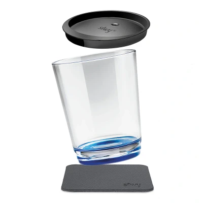 Abbildung von Silwy Réutilisable magnétique Boire Verre 0,25L Lui bleu