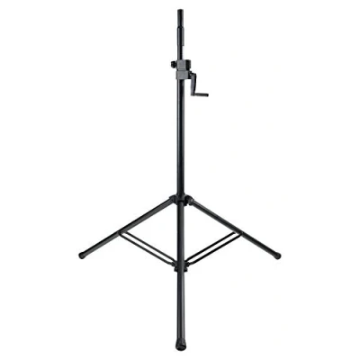 Abbildung von Pronomic SPS C 10AS Kurbelstativ Boxenstativ aus Stahl und Aluminium Bis 2,42 m Länge ausziehbar Extra große Standfläche mit 1,6 Durchmesser Belastbarkeit: max. 80 kg Schwarz