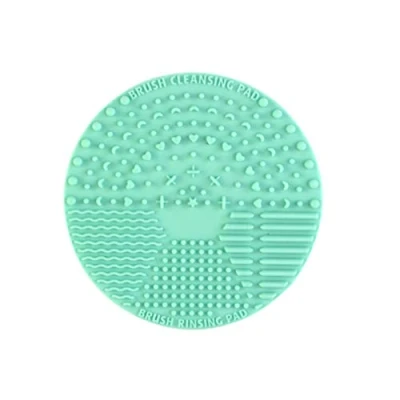 Abbildung von Beaupretty Pinsel Reinigungspad, Silikon Runde Make up Scrubber Matte kosmetische Reinigungspad tragbares Waschwerkzeug mit Saugnapf (grün)