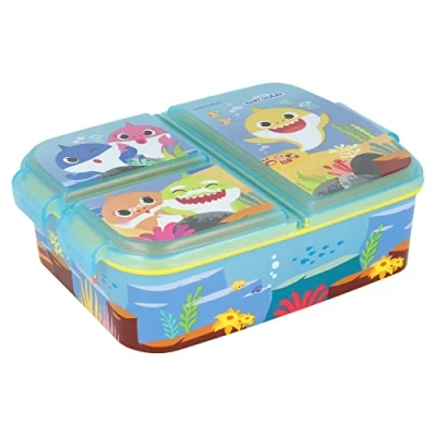 Abbildung von Stor Lunchbox Brotdose 3 getrennte Fächer Baby Shark Lunch to Go Vesper Dose