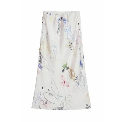 Abbildung von Desigual WITH Strokes Maxirock, Damen, Größe: Medium, Beige