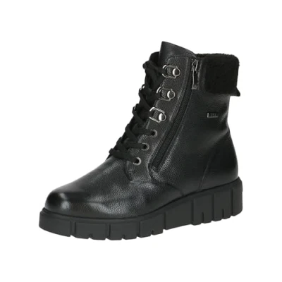 Abbildung von CAPRICE Damen Stiefeletten zum Schnüren Gefüttert Wasserabweisend, Schwarz (Black Nappa), 37 EU