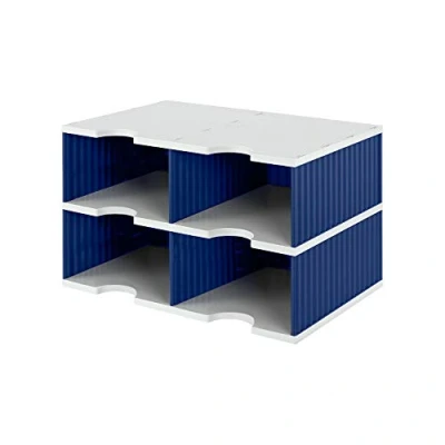 Abbildung von styro Styrodoc Jumbo Grundeinheit Sortierstation DIN C4 4 Fach grau/blau