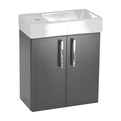 Abbildung von paplinskimoebel Kleiner Schrank 20 cm tief waschbeckenunterschrank hängend mit waschbecken 41 x 50 22 cm, hängeschrank Badezimmer möbel, wc Schrank, badezimmerschrank für gäste