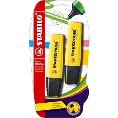 Abbildung von Textmarker STABILO BOSS ORIGINAL 2er Pack gelb