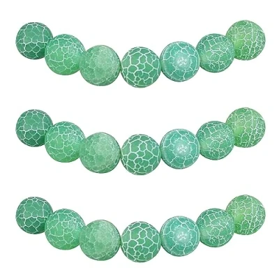 Abbildung von MJDCB Perlen zum Auffädeln 12mm 30 stück Grüner Drachenader Achat Halbedelsteine mit Loch Natürliche Lose Runde Steinperlen für Herstellung Schmuck Armbänder Halsketten