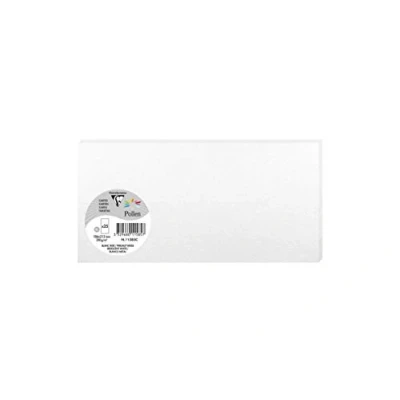 Abbildung von Clairefontaine 11585C Packung mit 25 Karten Pollen in Format DL, 210g 106 x 213mm, Perlmutt Weiß