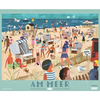 Abbildung von DUMONT Martin Haake: Am Meer 2025 Wandkalender, 52x42,5cm, Kalender mit informativen Wimmelbildern, Karten und spannende Geschichten, Illustrationen von Haake Texte Judith Homoki