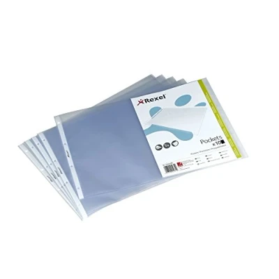 Abbildung von Rexel 22370490 Prospekthülle Standard, Standardlochung, A3 quer, PP Folie, leicht genarbt, 10 Stück