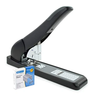 Abbildung von Rapesco 1551 ECO HD 210 Hochleistung Blockheftgerät mit 1000 Heftklammern des Typs 923/15mm, Schwarz