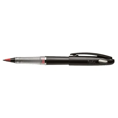 Abbildung von Pentel TRJ50 BO Tradio Stylo Federschreiber, Schreibfarbe: rot, Gehäusefarbe: schwarz