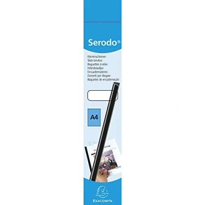 Abbildung von Exacompta 697083E 25er Pack Serodo Klemmschienen blau 6 mm für DIN A4 bis zu 60 Blatt ideal Bewerbungen, Dokumente