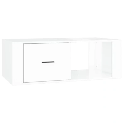 Abbildung von vidaXL Couchtisch Beistelltisch Wohnzimmertisch Sofatisch Teetisch Kaffeetisch Tisch Wohnzimmer Hochglanz Weiß 100x50,5x35cm Holzwerkstoff