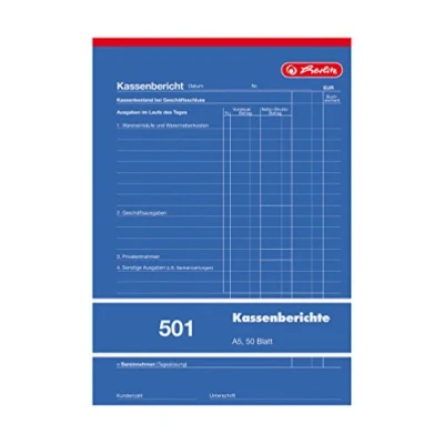 Abbildung von Herlitz Kassenberichtsblock A5, 1 Stück, 50 Blatt