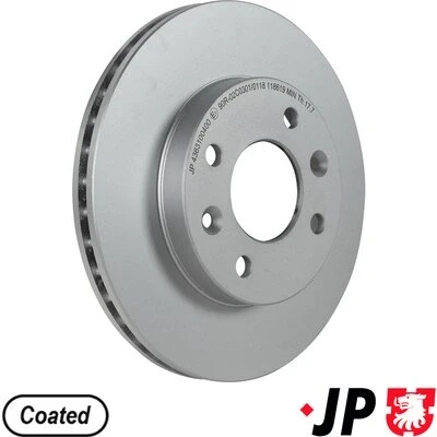 Abbildung von JP GROUP 4363100400 Bremsscheibe Vorderachse 238 20 4 Belüftet beschichtet RENAULT: CLIO 2, Kangoo I, MEGANE 1, NISSAN: Kubistar Kastenwagen