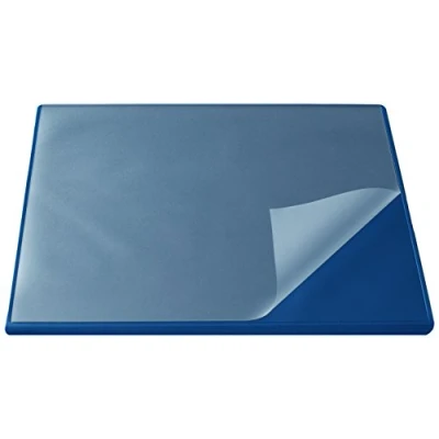 Abbildung von Läufer 44625 Durella Flexoplan Schreibtischunterlage mit Kantenschutz und transparenter Auflage, 52 x 65 cm, rutschfeste Schreibunterlage, blau