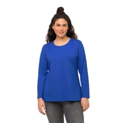 Abbildung von Ulla Popken Langarmshirt, Damen, Größe: 54/56, Royalblau
