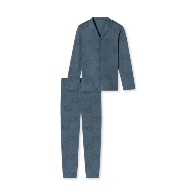 Abbildung von Schiesser FINE Interlock Nachtwäsche Set, Herren, Größe: 48, Jeansblau